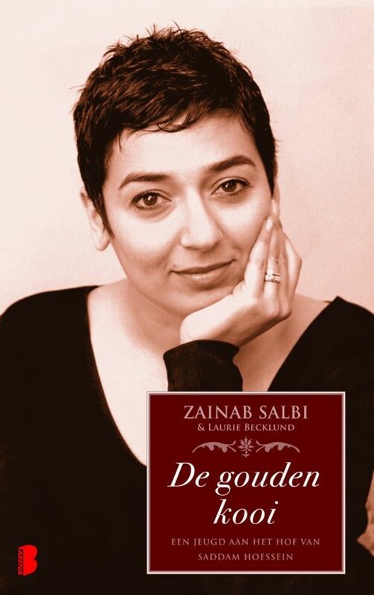 Boekomslag 'De gouden kooi' van Zainab Salbi & Laurie Becklund, met een portret van een vrouw.