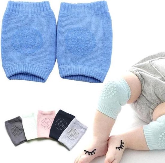 Baby Kniebeschermers - Kniebeschermers Baby - Zachte knie Kruip Beschermers – 1 Paar - Donker Blauw