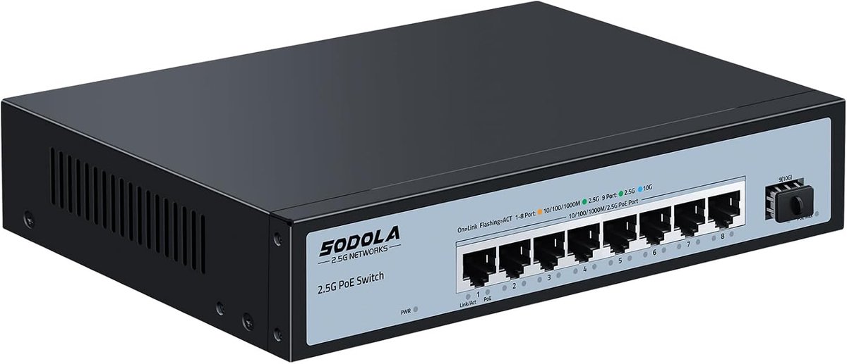 8 Poort 2.5G PoE Switch - 120W met 10G SFP+ en 2.5GBase-T PoE Poorten