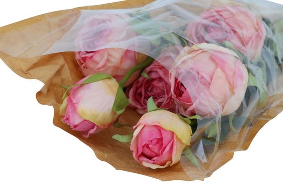 Countryfield Kunstboeket Belle roze H55c.