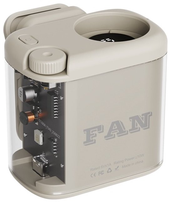 Tailleventilator draagbaar bladloos met transparante clip, 100 snelheden, digitaal display, 1800 mAh batterij, 6-8 uur gebruik
