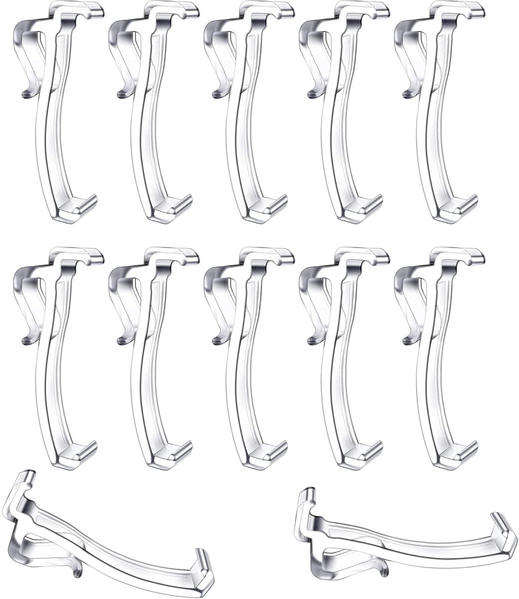 12 Stuks Transparante Valance Clips voor Horizontale Gordijnen – Gemakkelijk Installeren en Stevig Vastzetten