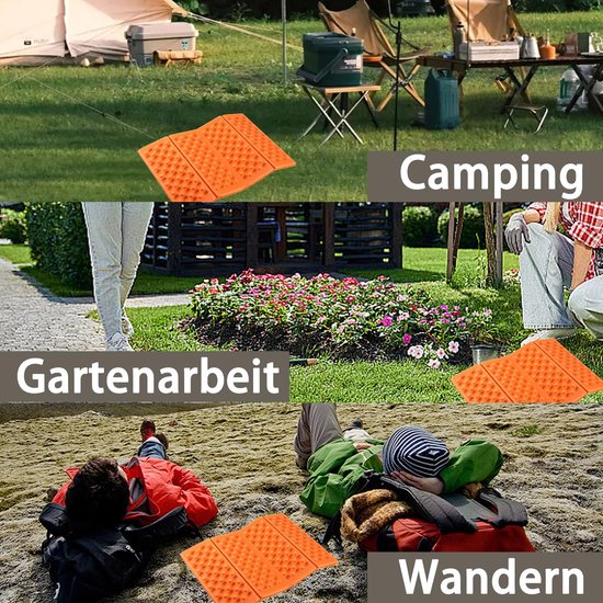 4-stuks Opvouwbare mat - Mini waterdichte opvouwbare mat - Waterdichte schuimmat - Waterdicht - Thermische isolatie - Geschikt voor kamperen, picknicks en andere buitenactiviteiten -Oranje van Merkloos — afbeelding 5