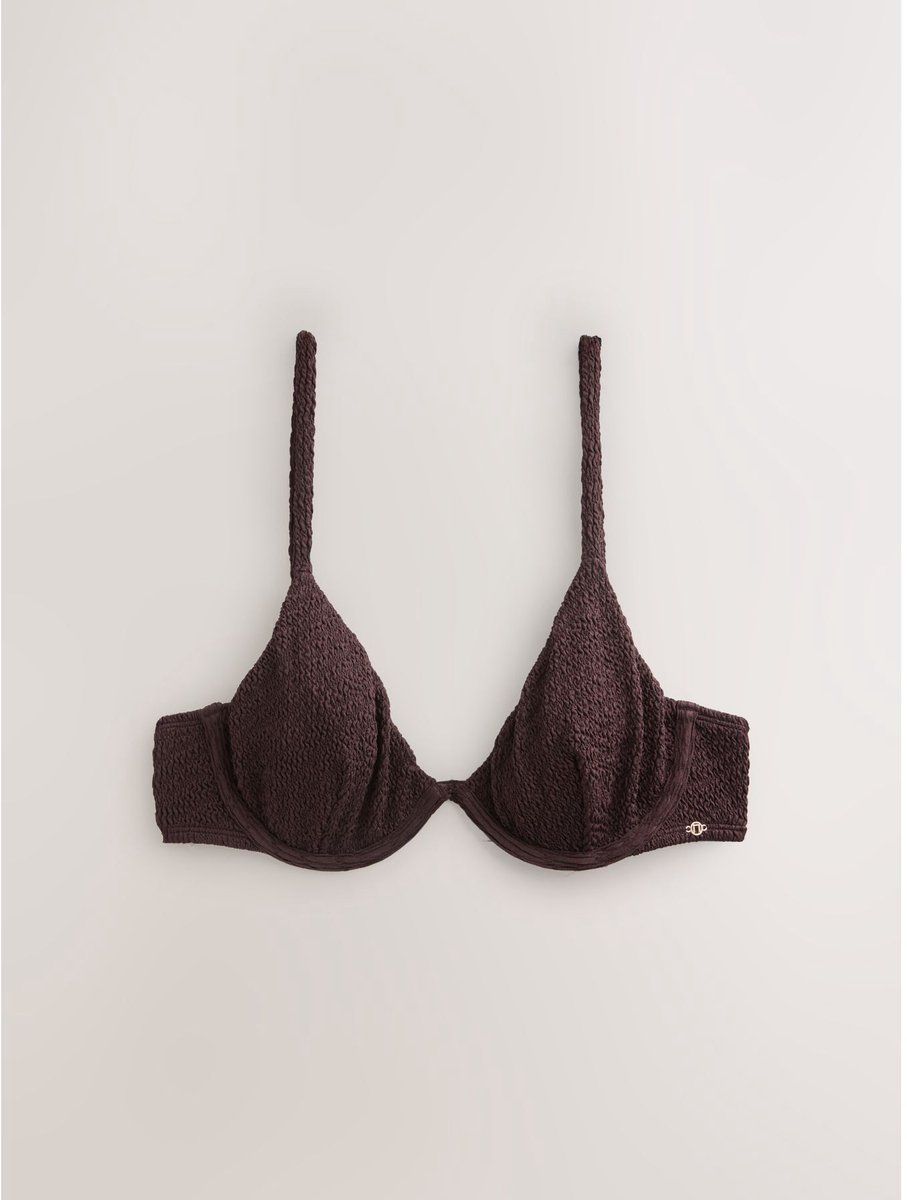 Next Dames - Bikinitop met beugel en zonder vulling - Bruin Chocolate Brown Crinkle