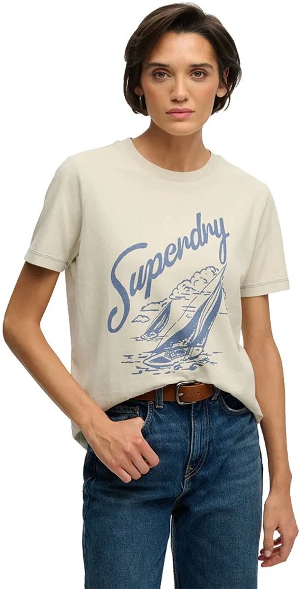 Superdry Heritage Hamptons T-shirt Dames T-shirts Beige