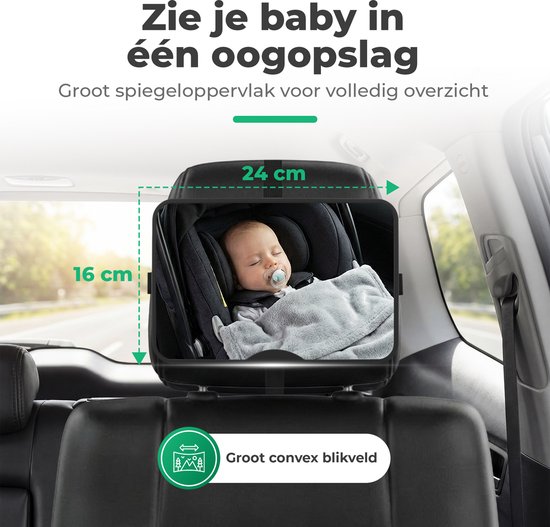 Gatson Autospiegel Baby XL - Groot, Stevig en Verstelbaar - Achterbank Spiegel Baby van Merkloos — afbeelding 4