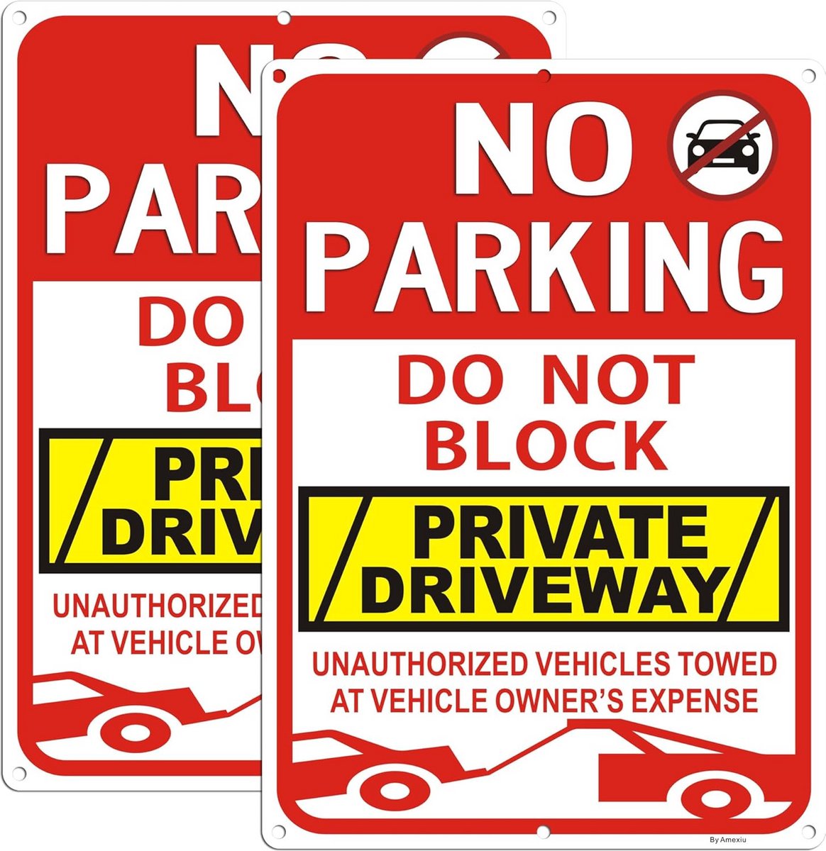 Parkeerbord voor Privé Oprit - Blokkeer Ongauthoriseerde Voertuigen 25 x 35 cm - Roestvrij en Weerbestendig