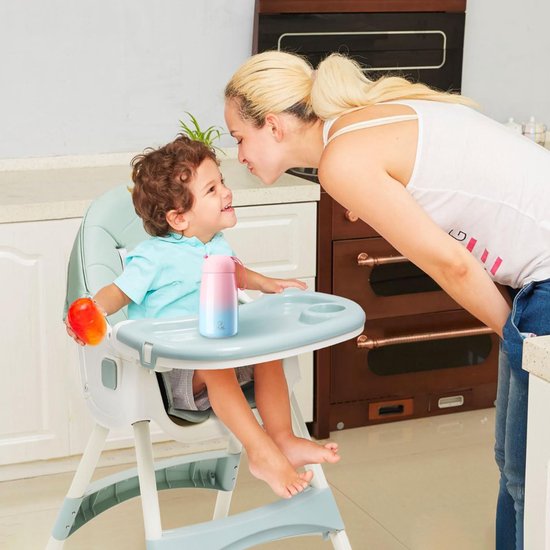 Nexvo® Kinder Eetstoel - 3-in-1 Babystoel Voor Aan Tafel Met Dienblad - Baby Stoel Voor Eten Met Wieltjes - Meegroei Kinderstoel - Groen - 94cm x 75cm x 60cm van nexvo — afbeelding 5