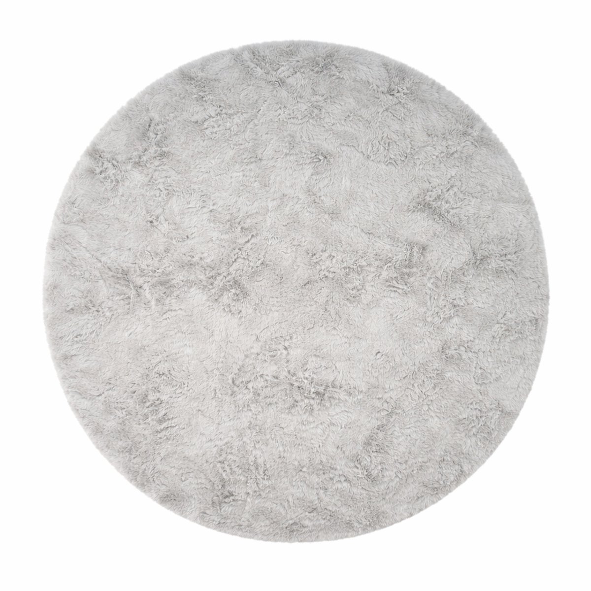 Fluffy Vloerkleed Licht grijs 160x160 cm rond – Hoogpolig 30 mm – Extra Dik & Zacht – 1900 g/m² – Afgewerkte Randen