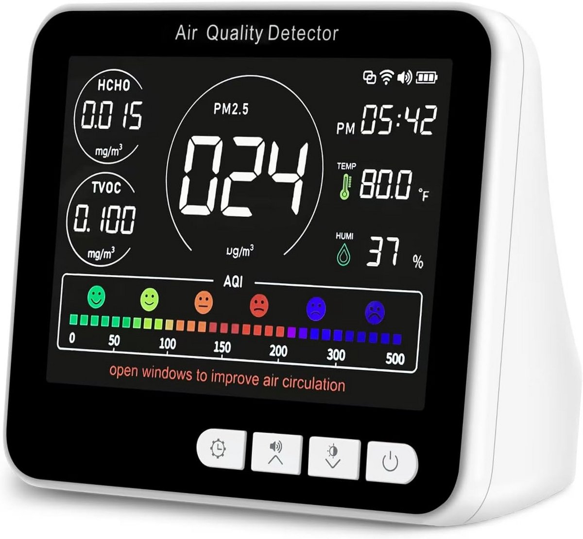 Fijnstofmeter - Luchtkwaliteitsmeter Voor Binnen - Co2 Meter - Sensor