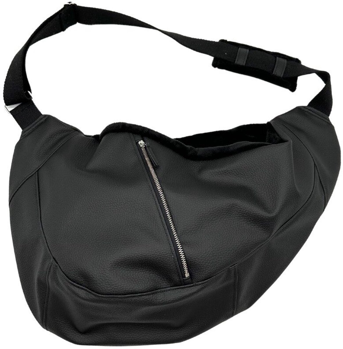 Leren Hondendraagzak - Puppy Draagzak - Honden Draagzak - Luxe Hondentas - Ergonomische Draagzak Hond - Handgemaakt - Zwart - Maat S = tot 5 kg S