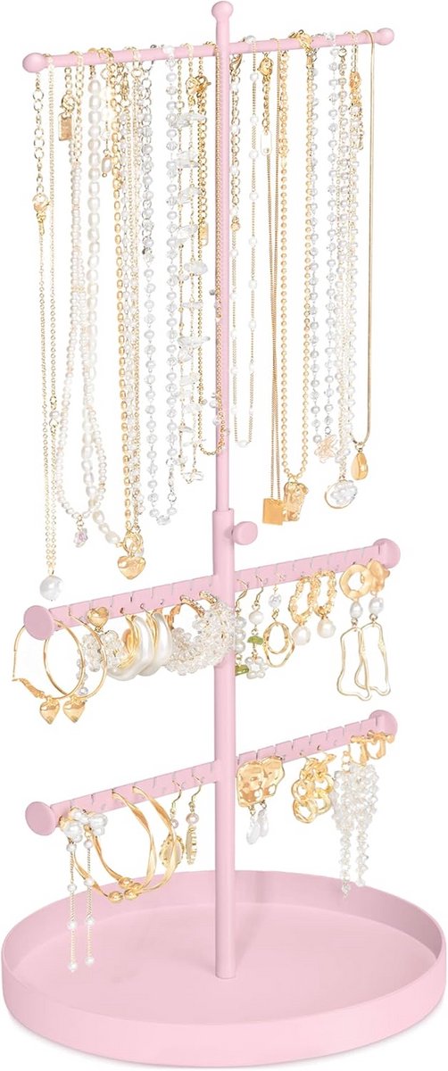 Sieradenhouder Standaard met 3 Tier Boom Organizer voor Kettingen en Oorbellen