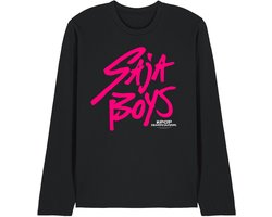 Kpop Demon Hunters Saja Boys Pink Logo Unisex T-shirt met lange mouwen - Zwart - L