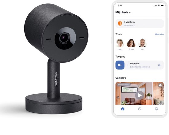 Netatmo Slimme Beveiligingscamera Binnen - Bewakingscamera 2K - Gezichtsherkenning - Bewegingsdetectie - Nachtzicht - Werkt met Google Home & Apple HomeKit - Geen Abonnement - Zwart - 2 Pack van Netatmo — afbeelding 3