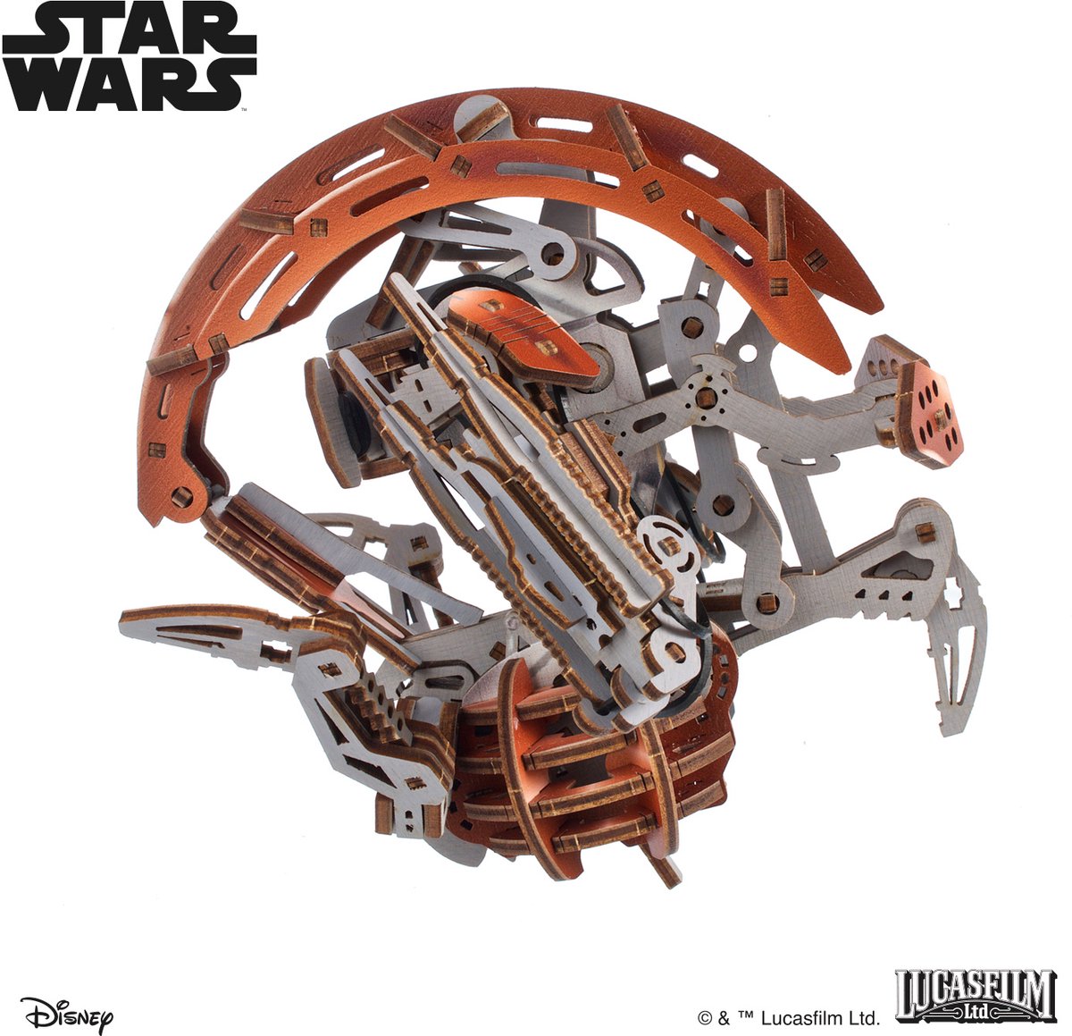 UGEARS 3D Modelbouw - Droideka™ - Star Wars - Mechanisch Bouwpakket Hout - Educatief Speelgoed — afbeelding 22