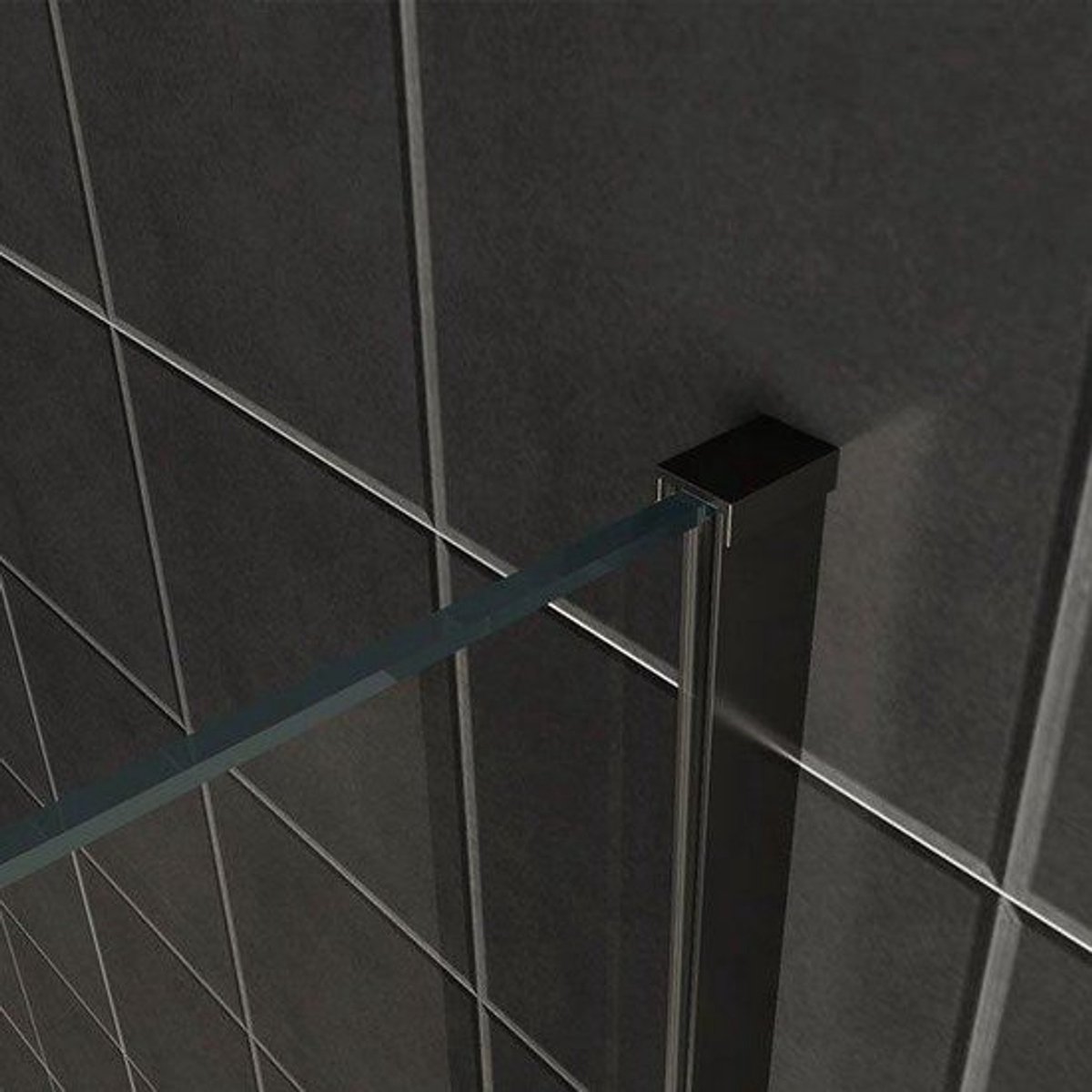 H&F Inloopdouche 140x200 cm – Douchewand Mat Zwart – Rookglas – 8 mm Veiligheidsglas – Antikalk Coating