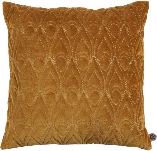 Kussen Peacock Fluweel Curry - 50xH50 cm | bol.com