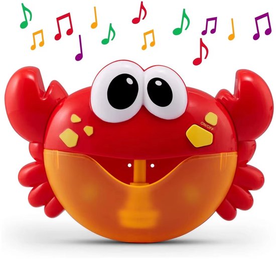 Trendmix Bubble Crab Bad Speelgoed - Muzikale Zeepbellen Krab met 12 Liedjes - Baby en Peuter Bad Speeltje met Bubbels - Rood/Geel van Merkloos — afbeelding 2
