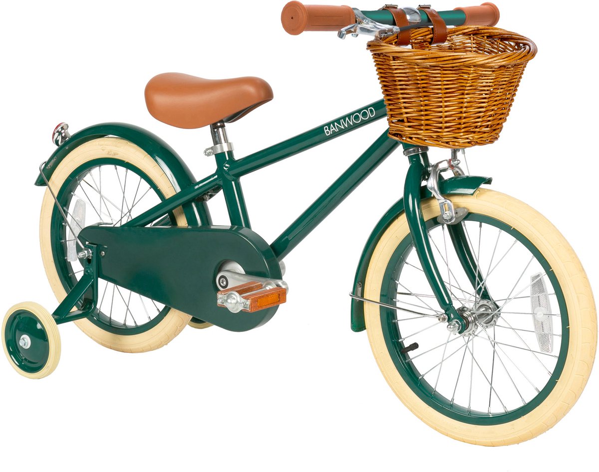 Banwood - Classic Bicycle - kinderfiets - 16 inch - Groen - afneembare zijwieltjes
