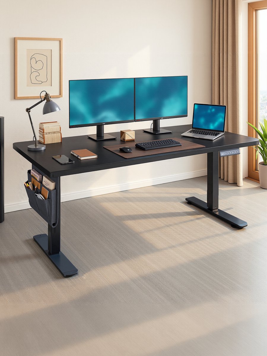 SONGMICS - Zit Sta Bureau - Met Geheugenfunctie en USB-C Poort thumbnail 4
