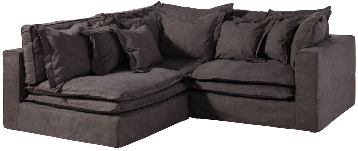 MASSIVMOEBEL24.DE hoekbank SOFAS donkergrijs 238 x 90 x 234 cm
