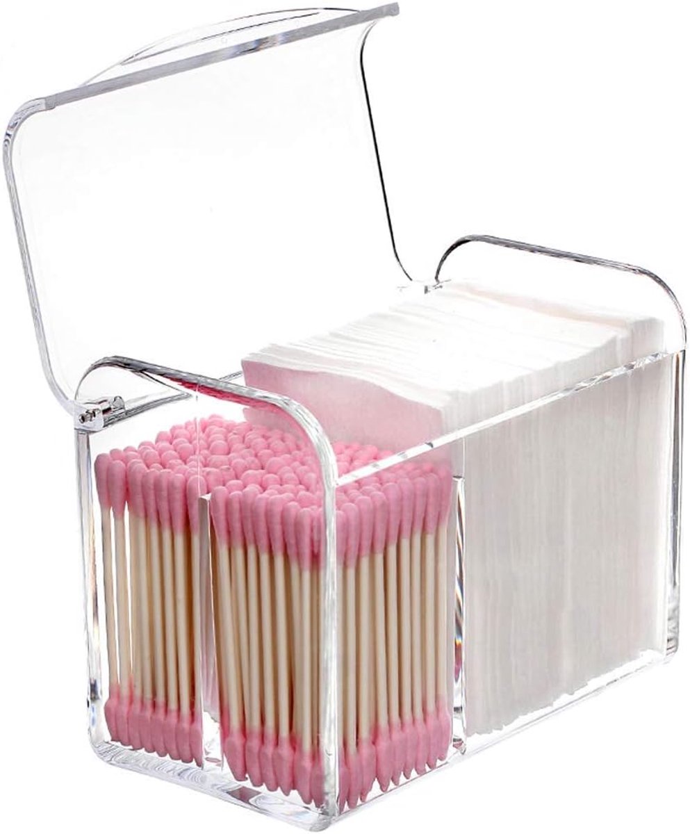 Oneay Opbergdoos, ideaal voor wattenschijfjes, wattenschijfjes, enz., voor het organiseren van de badkamer en kaptafel.