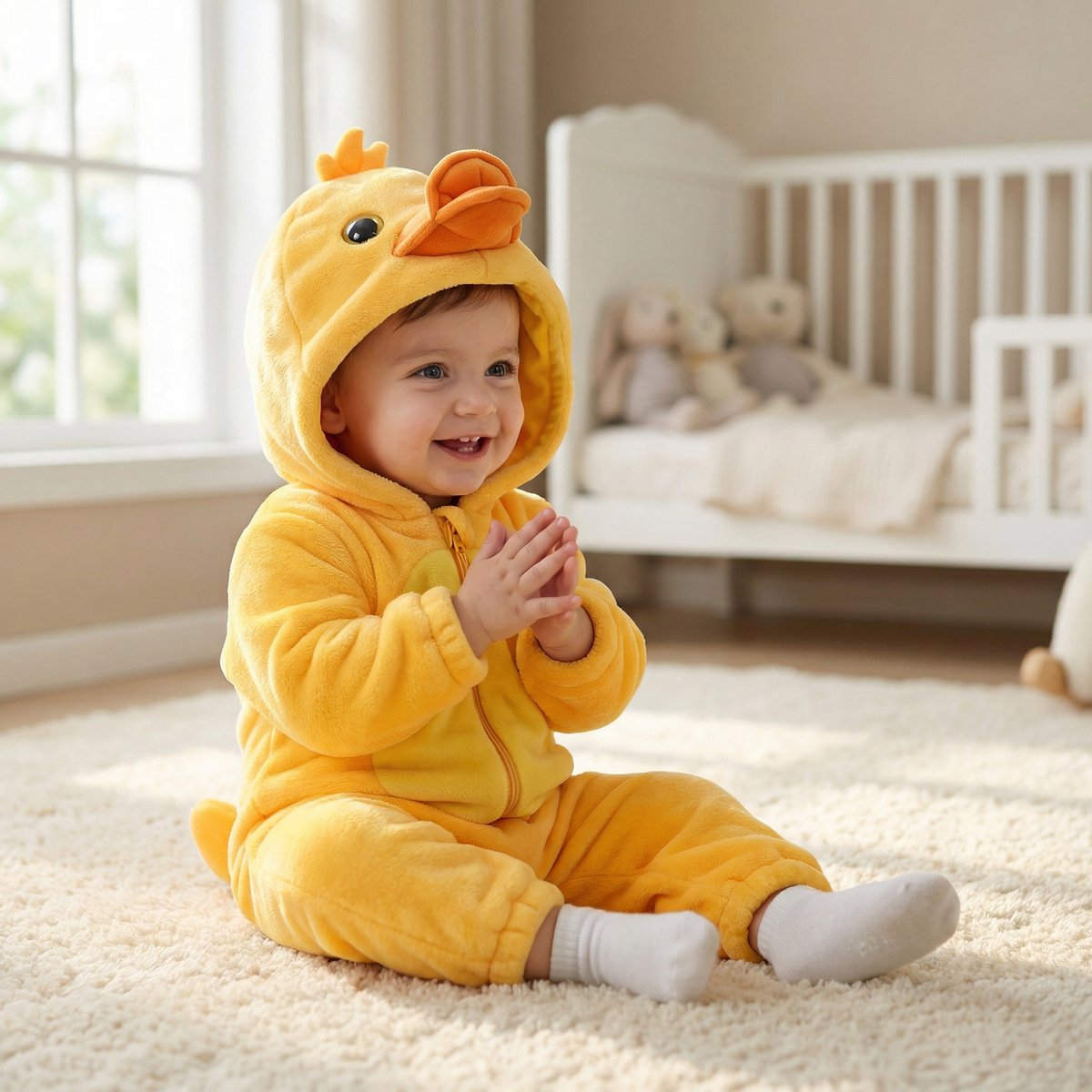 JAXY Baby Onesie - Carnavalskleding Kinderen - Verkleedkleren Jongen en Meisje - Verkleedkleding Kind - Romper - EU (label 120) - Duck — afbeelding 4