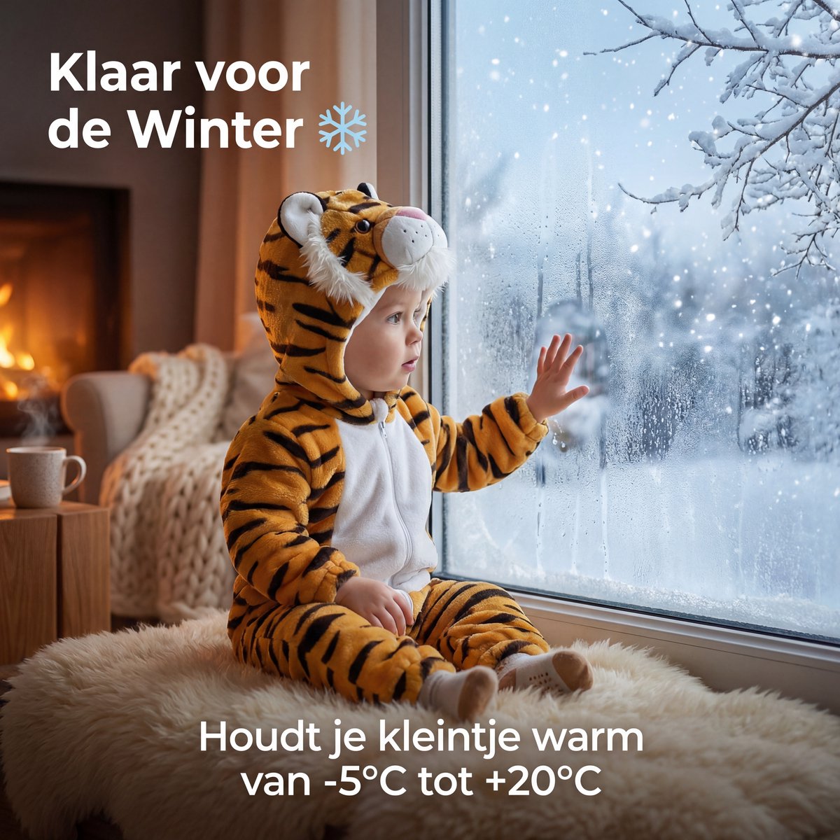JAXY Baby Onesie - Carnavalskleding Kinderen - Verkleedkleren Jongen en Meisje - Verkleedkleding Kind - Romper - EU 74/80 (label 90) - Tijger — afbeelding 6