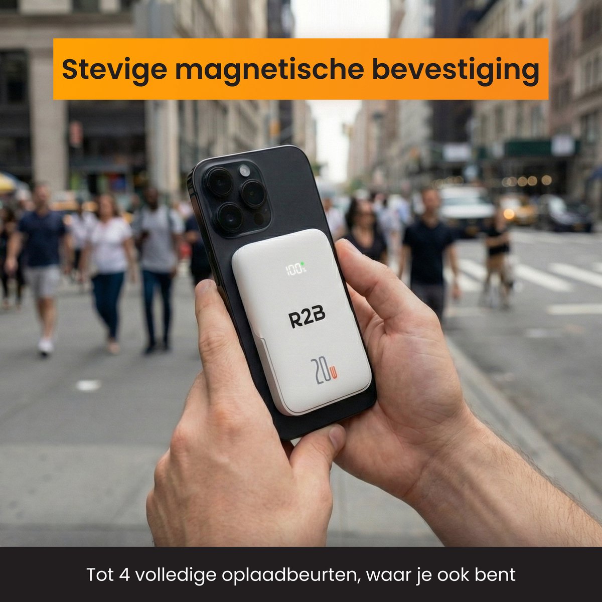 R2B Draadloze Powerbank 10000 mAh MagSafe Wit - afbeelding 2