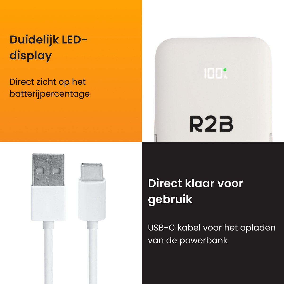 R2B Draadloze Powerbank 10000 mAh MagSafe Wit - afbeelding 3