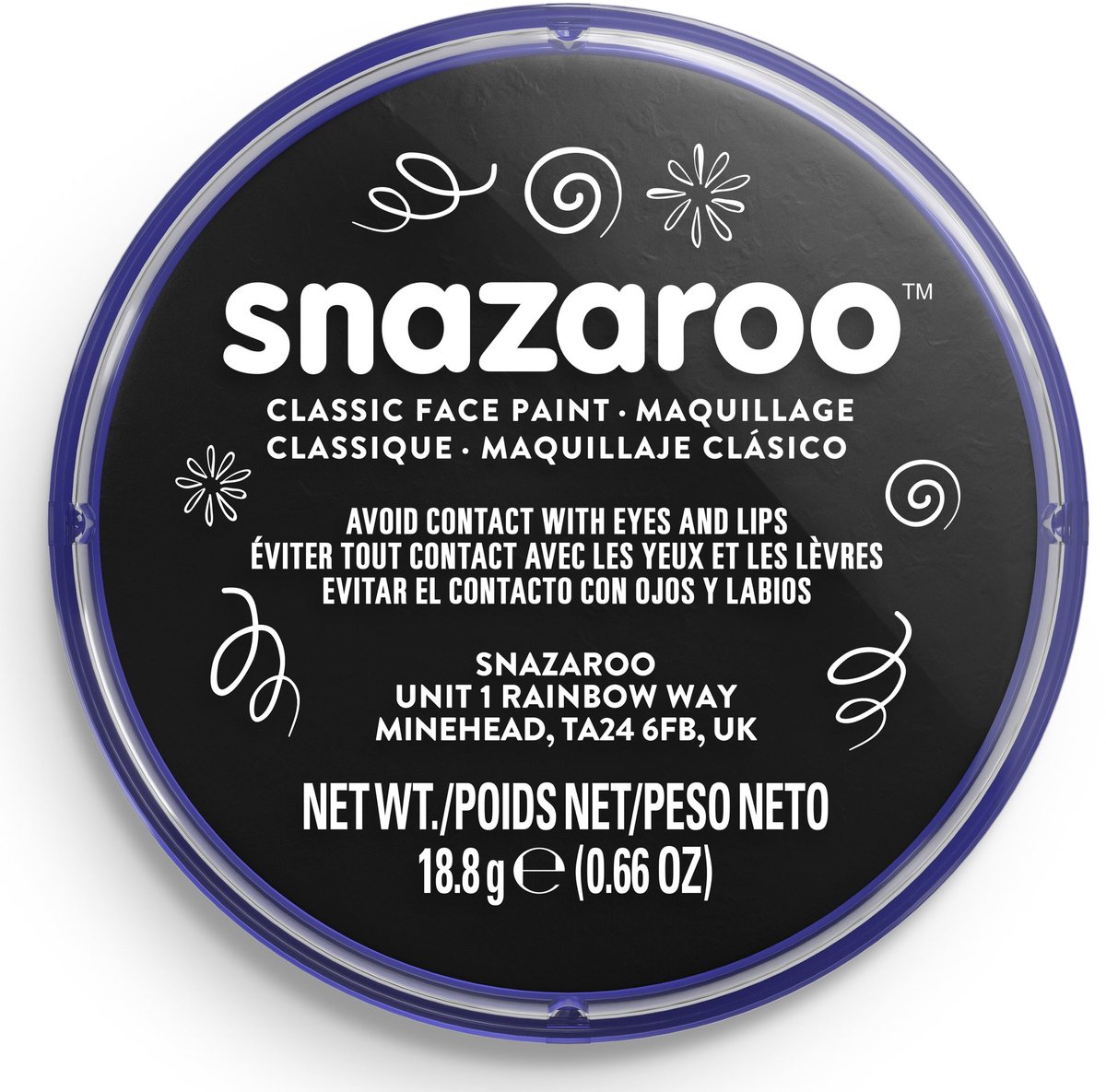 Snazaroo 1118111 - Black - 18ml Aqua Schmink & Kinderschmink voor Kinderen en Volwassenen