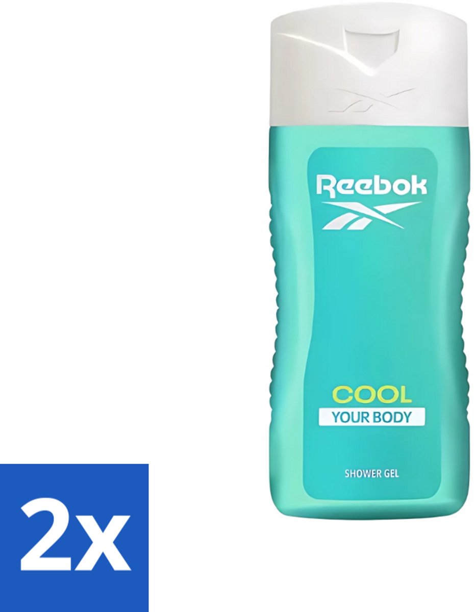 2 x Reebok - Cool Your Body - Douchegel - 400 ml - Douchegel - Menthol - Aloe Vera - Verkoelende Douchegel - Frisse Geur