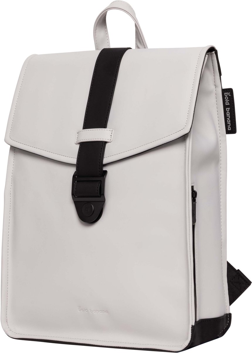 Bold Banana Envelope Backpack - Laptopvak 15.6 inch - Vegan - Waterdicht - A4 - Dames & Heren - Rugtas - Kleurrijk Design - Rugzak - Werk - School - Lichtgrijs