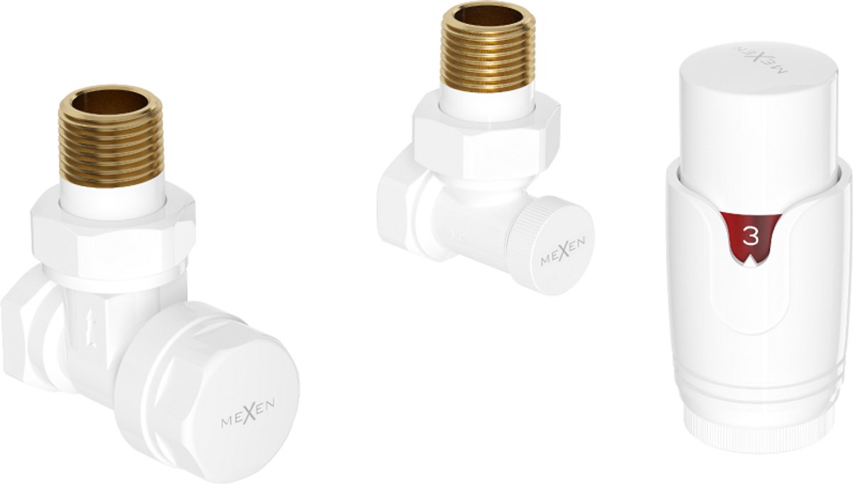 Mexen G00 thermostatische hoekset, wit - W901-900-20