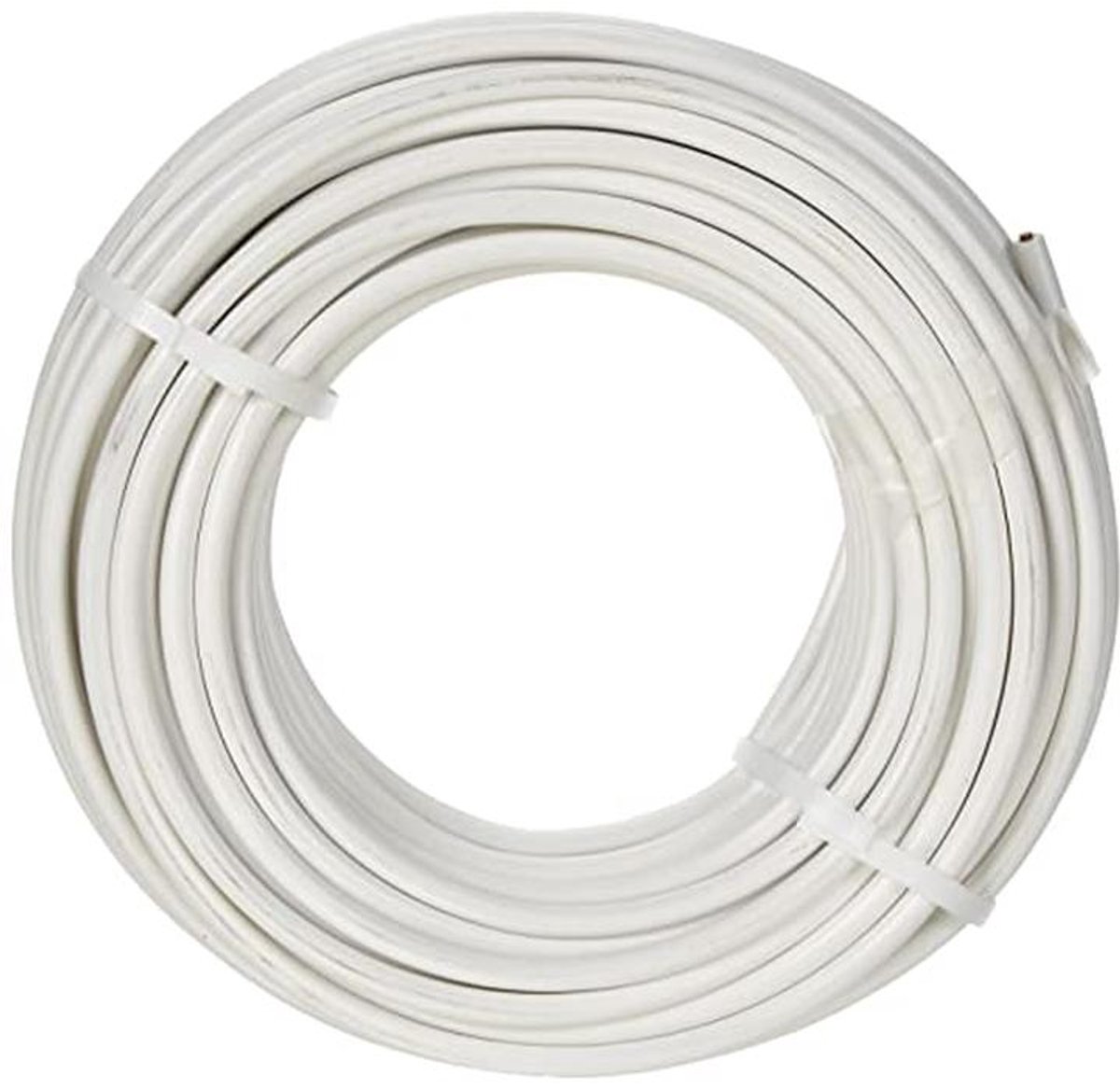 Slangleiding 25 m, 2 x 0,75 mm2, Wit - Perfect voor Schakelaars en Stopcontacten