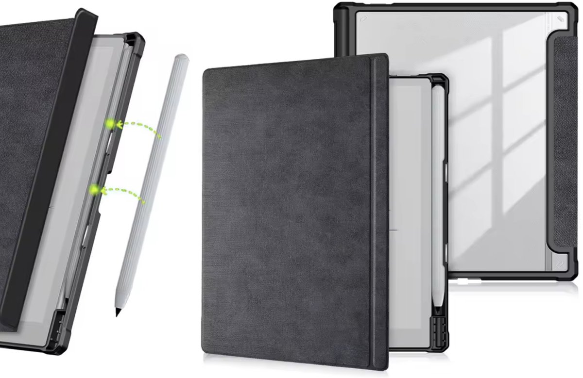 EtuiTab - Clear Pencil Hoes - Onyx Boox Go 10.3" - Met Rysikruimte - Transparant Achterkant