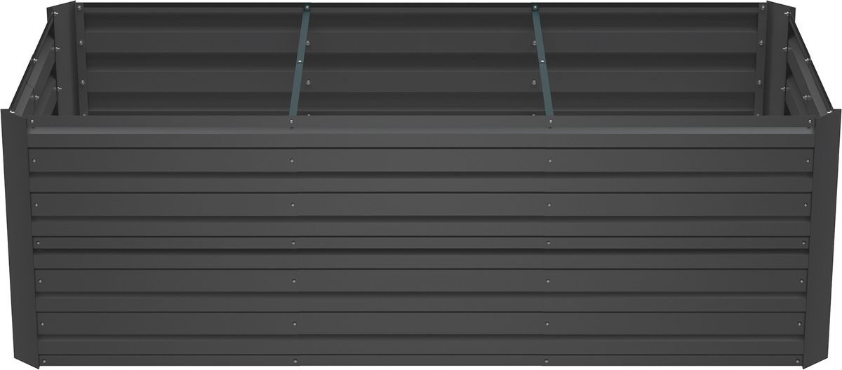 ACXIN Verhoogde Moestuinbak Metaal - Gegalvaniseerd Staal Roestvrij - 975L 180x90x58cm Zwart