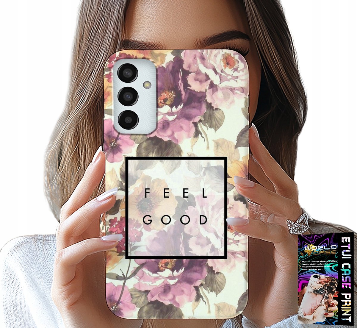 Hoesje voor Samsung Galaxy M23 - Bloemenpatroon, modieus voor dames + bril