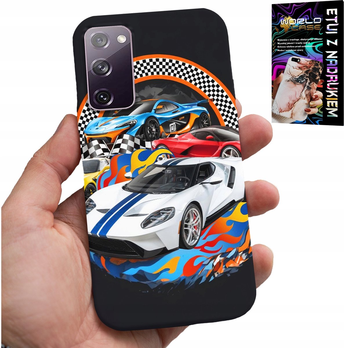 HOESJE VOOR SAMSUNG GALAXY S20 LITE - SPORTWAGENS, RACING HOESJE + GLAS