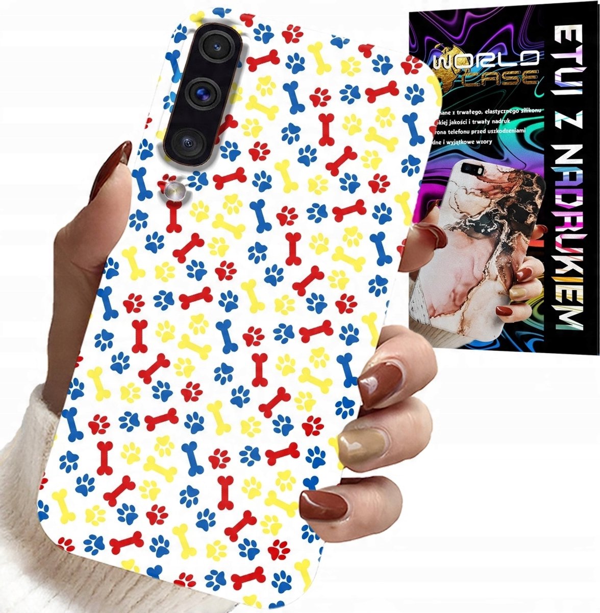 HOESJE VOOR SAMSUNG A50 / A30S - PAWS BONES DOG PATROL CARTOONS + GLAS