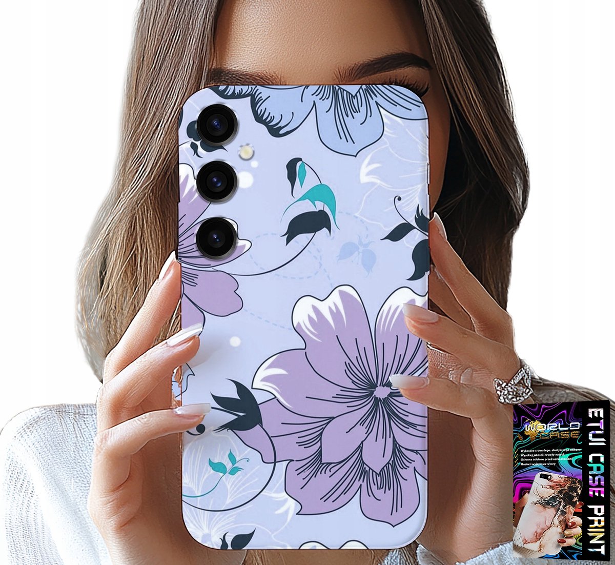 HOESJE VOOR SAMSUNG GALAXY A54 5G - BLOEMEN, MODIEUZE PATRONEN, ACHTERKANT