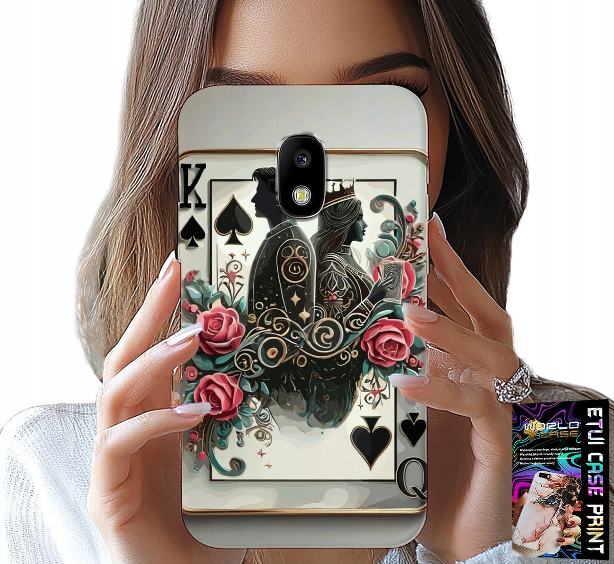 HOESJE VOOR SAMSUNG GALAXY J5 2017 - KING QUEEN POKERKAARTEN + GLAS