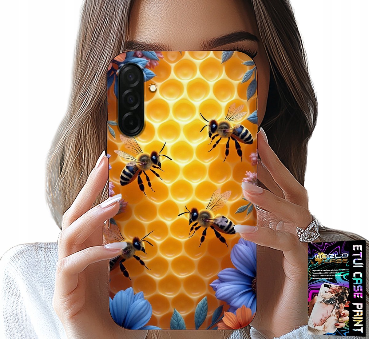 HOESJE VOOR SAMSUNG GALAXY A36 5G - ACHTERKANT MET BIJENKORF EN HONINGRAAT