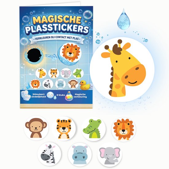 Verkleurende Plasstickers - 8 Magische Stickers - Toiletstickers voor Zindelijkheidstraining