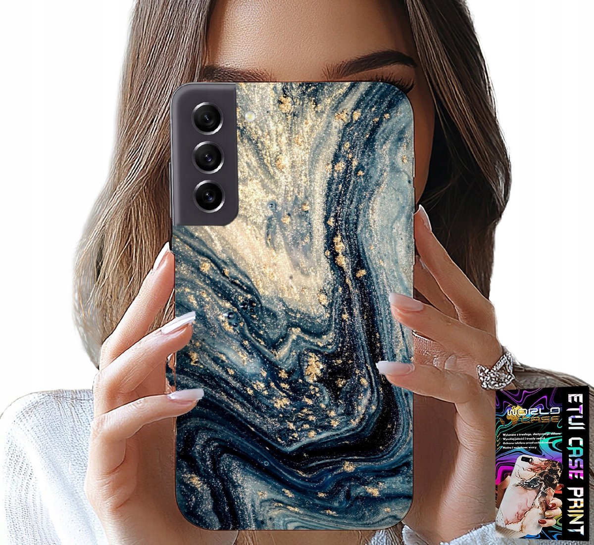 HOESJE VOOR SAMSUNG GALAXY S22 - HOESJE MET ELEGANT STEENPATROON