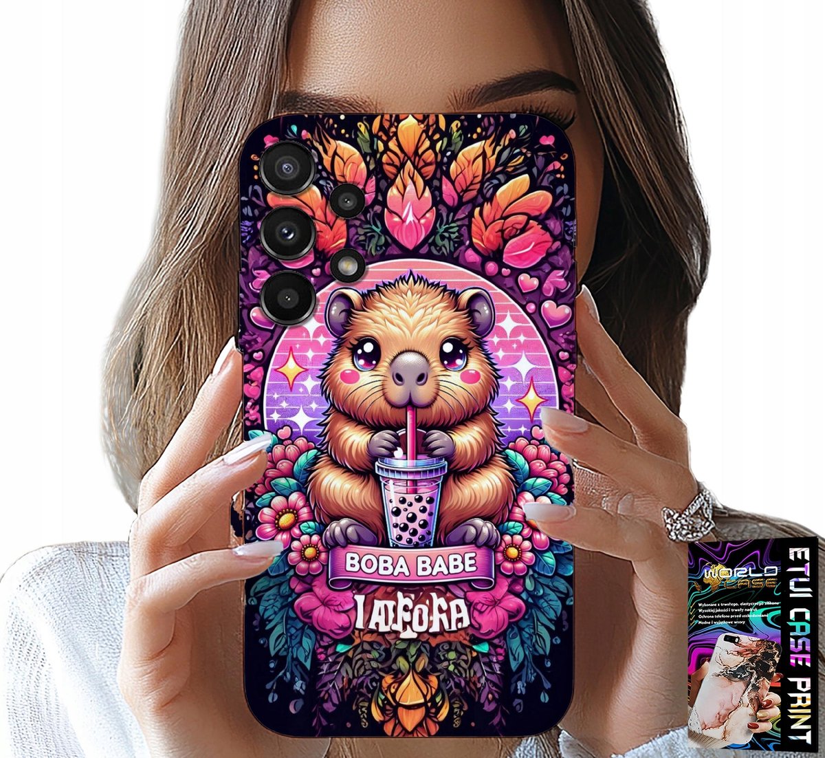 HOESJE VOOR SAMSUNG GALAXY A32 4G - SCHATTIGE CAPYBARA MET SHEIK, SUPER PATRONEN