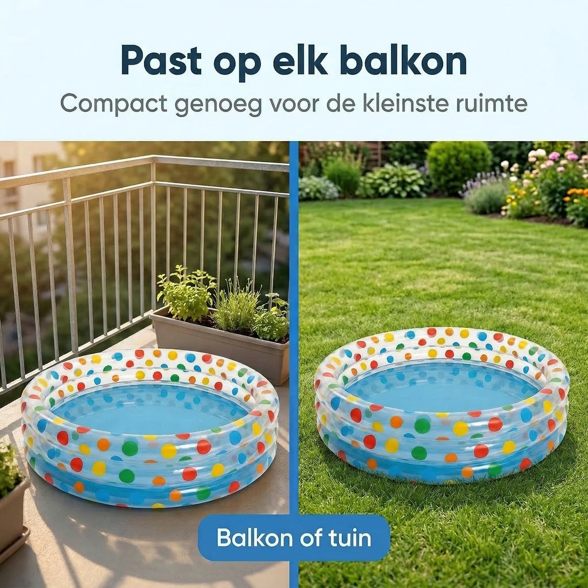 Lomera Kinderzwembad Opblaasbaar - Babyzwembad - Peuterbad - Zwembadje voor Kinderen - Pierenbadje - Opblaasbad voor Tuin en Buiten - Babybadje - Zwembad - Peuterzwembad - Zomer - Buitenspeelgoed - Waterspeelgoed - Balkon - Vakantie — afbeelding 5