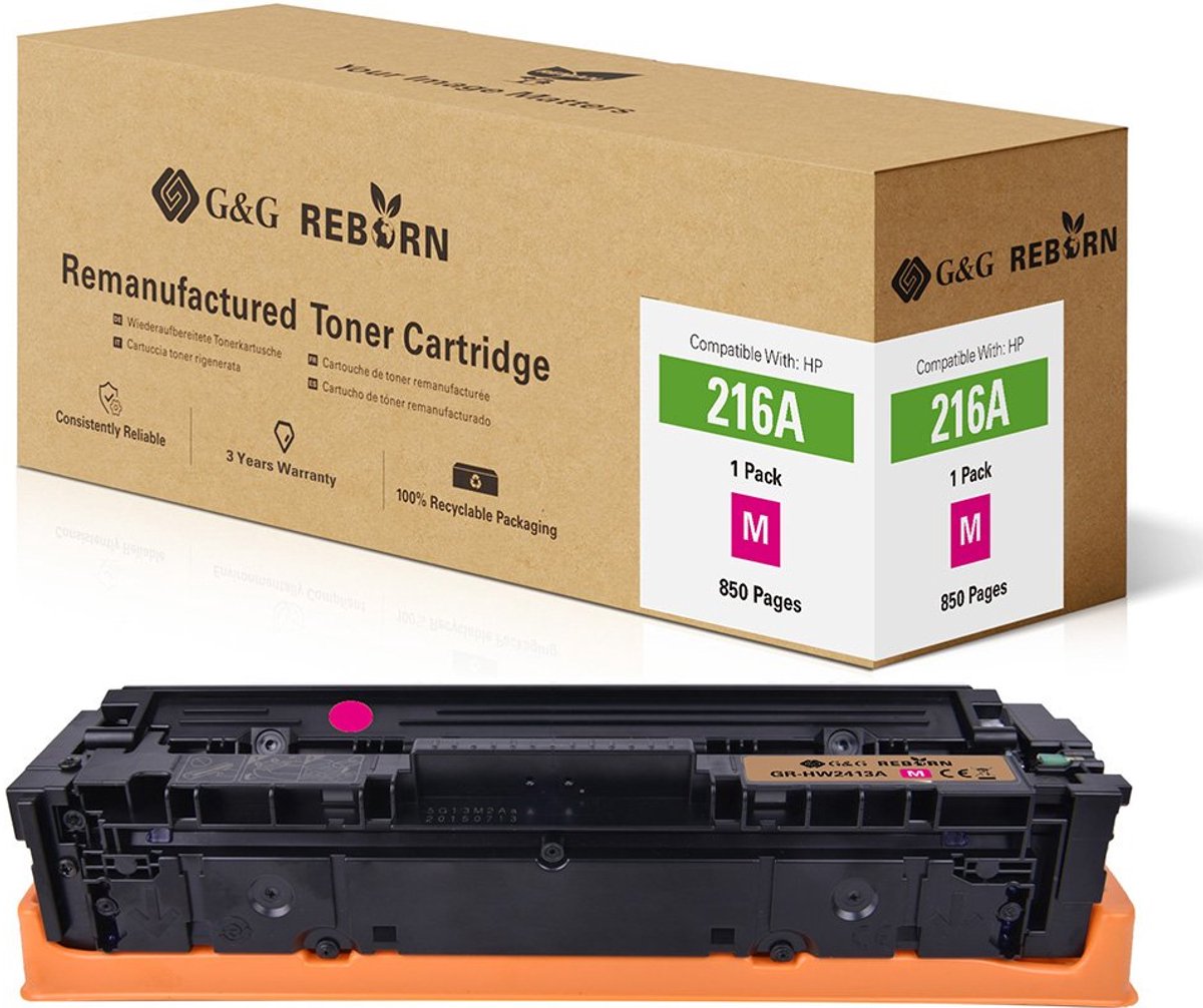 G&G Toner vervangt HP 216A Compatibel Magenta 850 bladzijden Reborn remanufactured 21292
