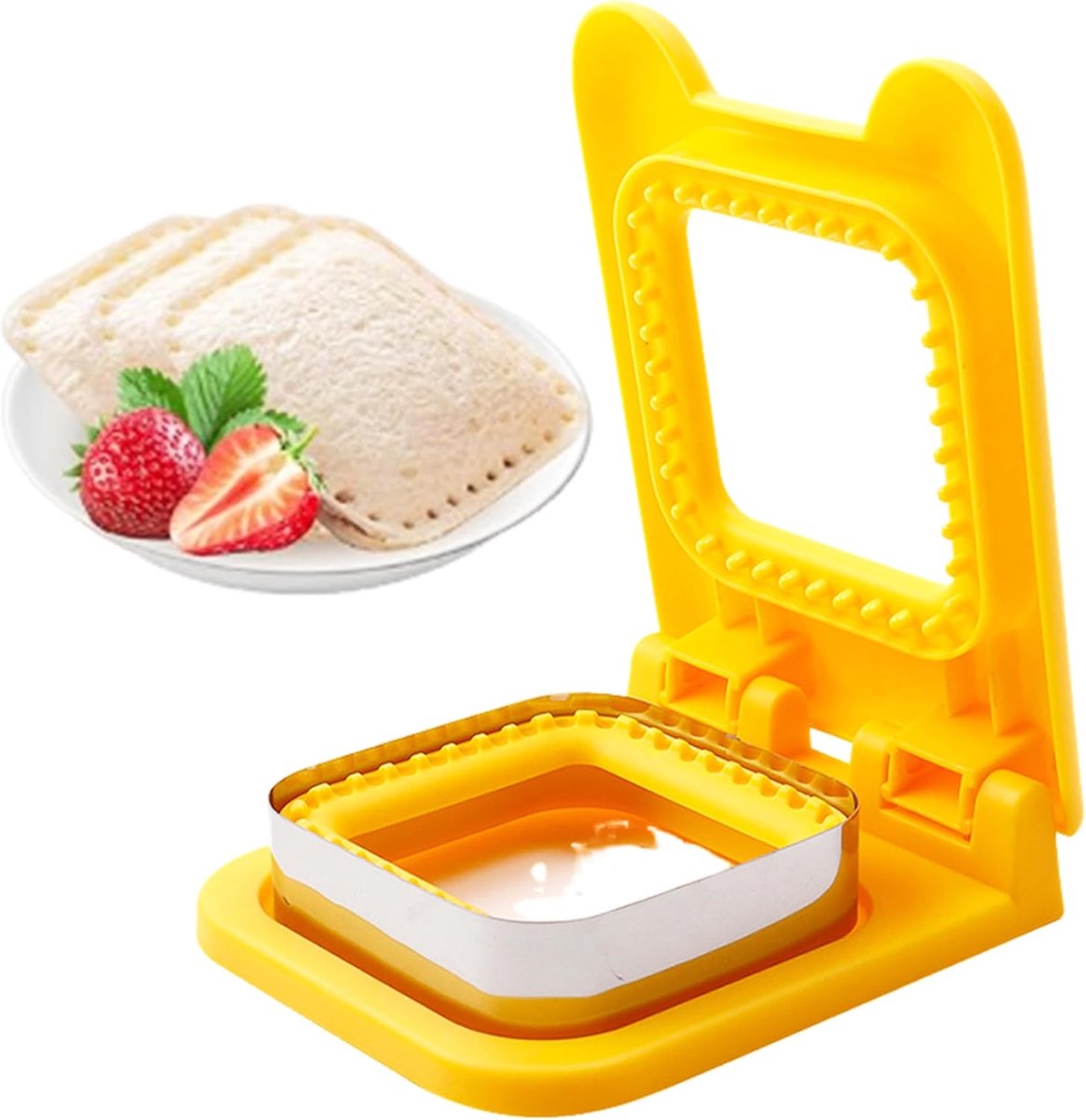 Sandwichmaker - Toastie Maker - Snelle Snacks - Dunne Broden - 16x12 cm - Geel