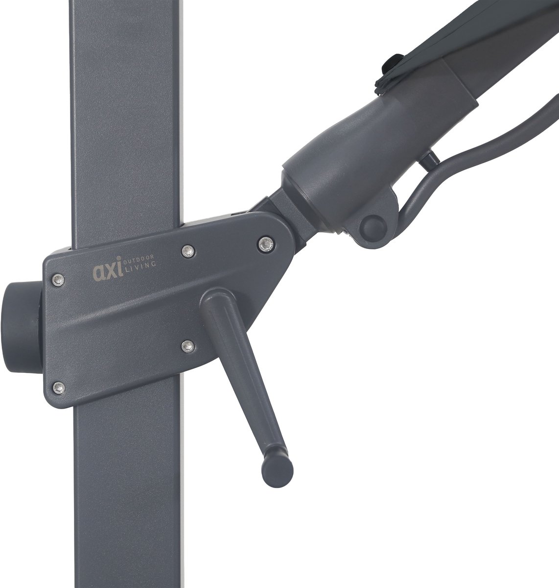 AXI Solis Zweefparasol Ø 300cm Antraciet/grijs incl. Hoes – Gepoedercoat frame met kruisvoet – 360° Draaibaar - Kantelbaar – foto 7